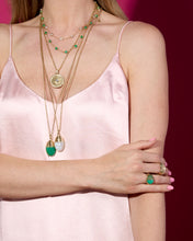 Load image into Gallery viewer, Found Large Cap Pendant Necklace - Chrysoprase &amp; Tsavorite
