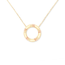 Load image into Gallery viewer, The Crew Large Circle Pendant Necklace - Pink Sapphire &amp; Diamond
