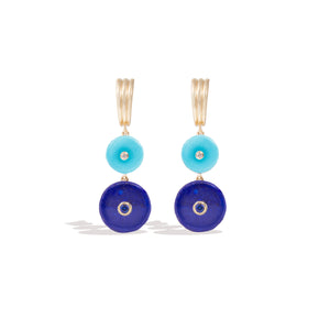 Evolve Stone Inlay Chandelier Earring - Blue