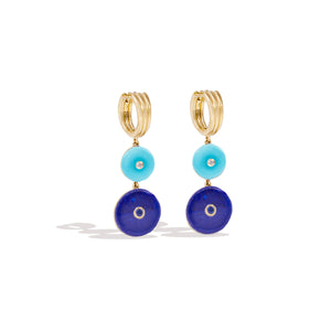 Evolve Stone Inlay Chandelier Earring - Blue