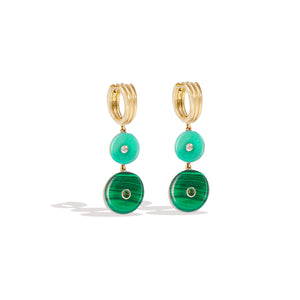 Evolve Stone Inlay Chandelier Earring - Green