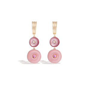 Evolve Stone Inlay Chandelier Earring - Pink