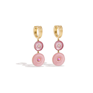 Evolve Stone Inlay Chandelier Earring - Pink