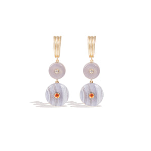 Evolve Stone Inlay Chandelier Earring - Purple