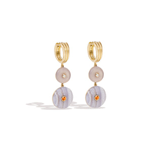 Evolve Stone Inlay Chandelier Earring - Purple