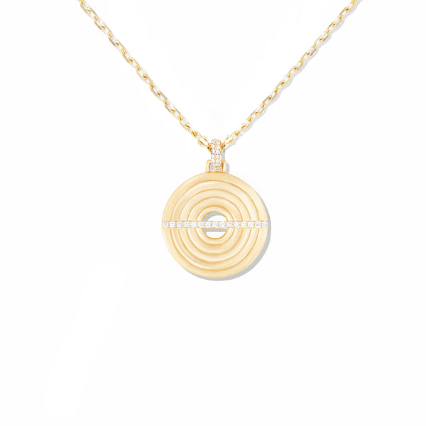 Edge Disk Pendant Necklace