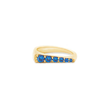 Load image into Gallery viewer, Edge Tapered Stacking Ring - Blue Sapphire
