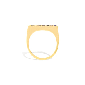 Edge Tapered Stacking Ring - Blue Sapphire