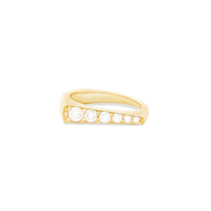 Edge Tapered Stacking Ring - Diamond