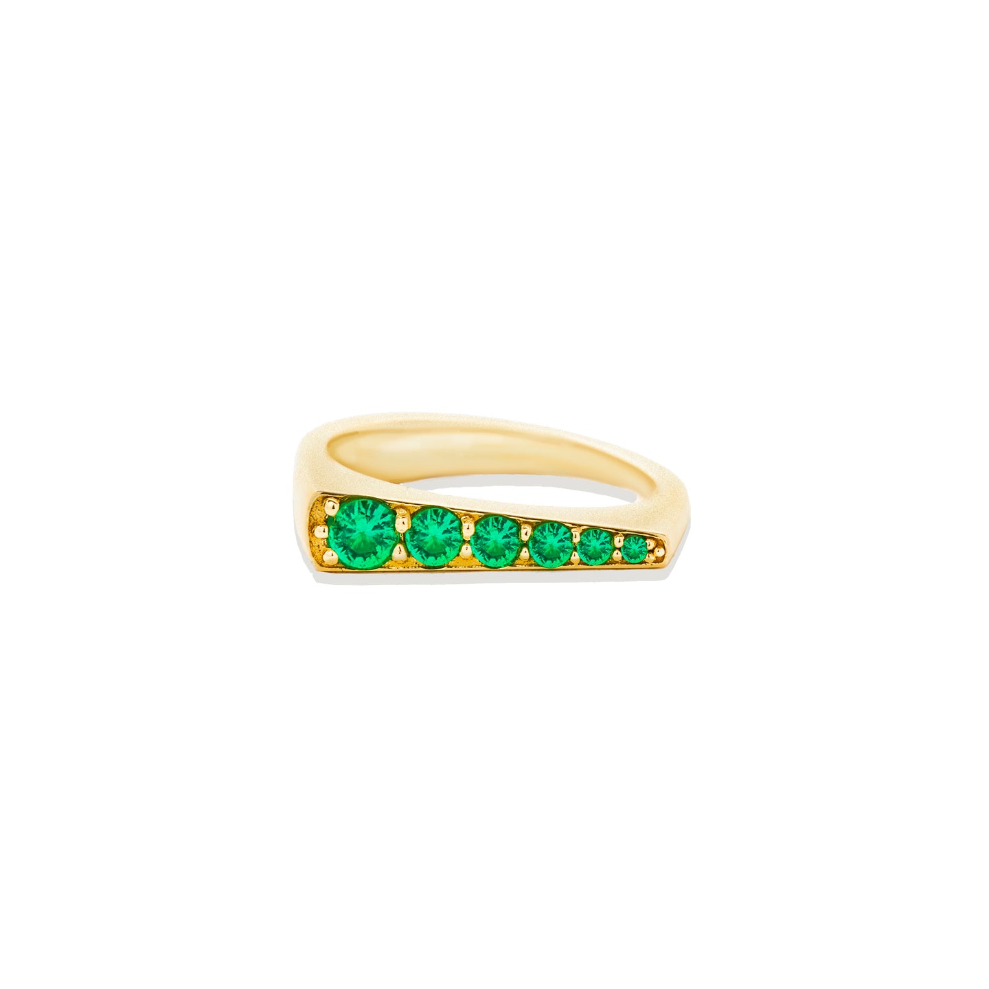 Edge Tapered Stacking Ring - Emerald