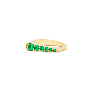 Edge Tapered Stacking Ring - Emerald