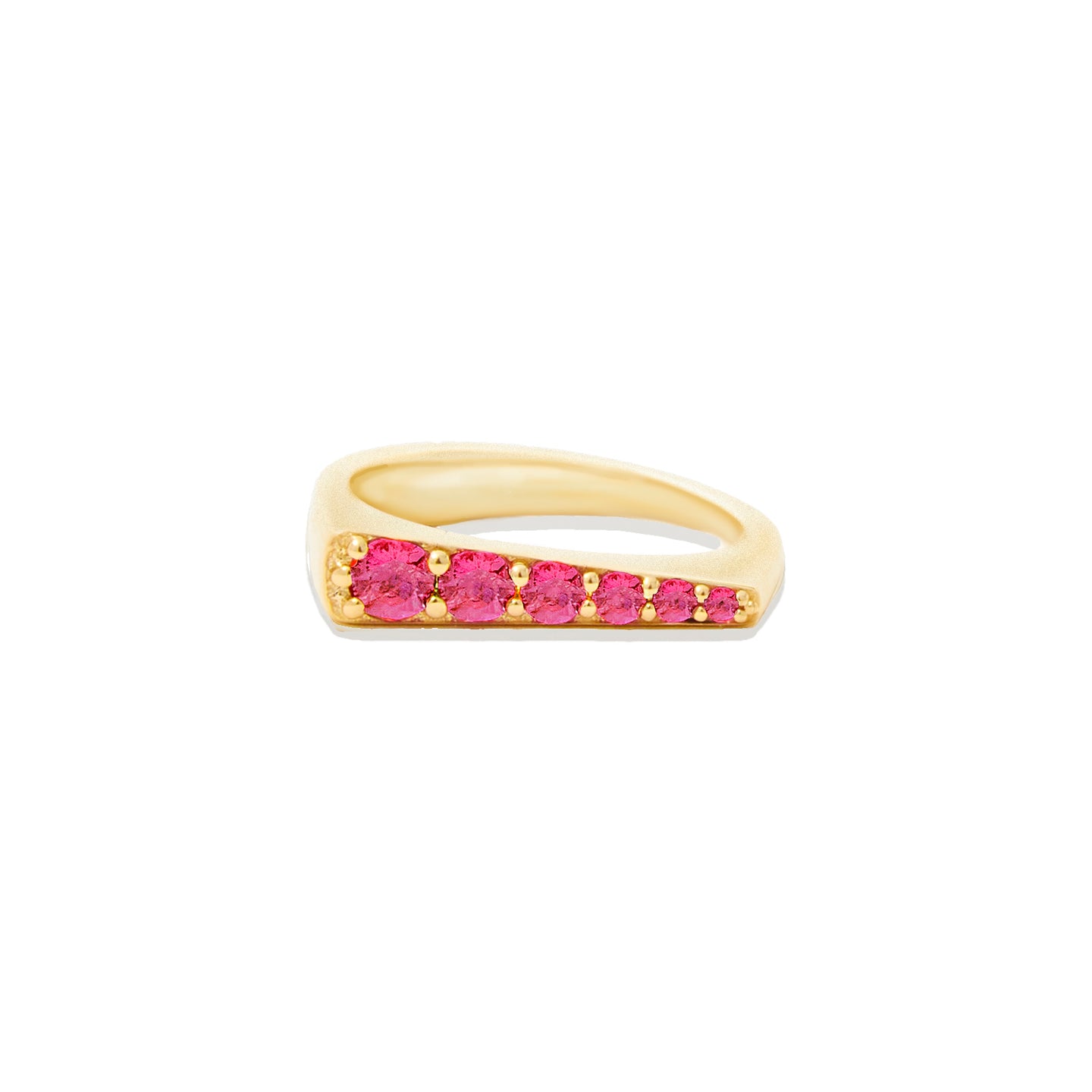 Edge Tapered Stacking Ring - Pink Sapphire