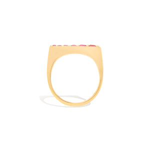 Edge Tapered Stacking Ring - Pink Sapphire