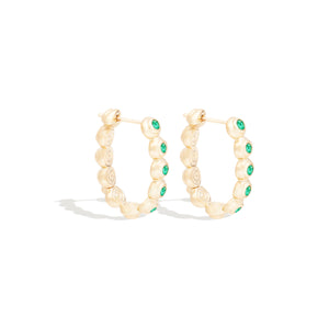 Evolve Oval Hoop Earring - Emerald