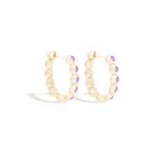 Load image into Gallery viewer, Evolve Oval Hoop Earring - Amethyst
