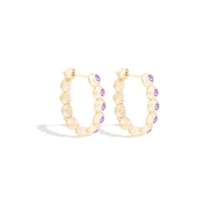 Evolve Oval Hoop Earring - Amethyst