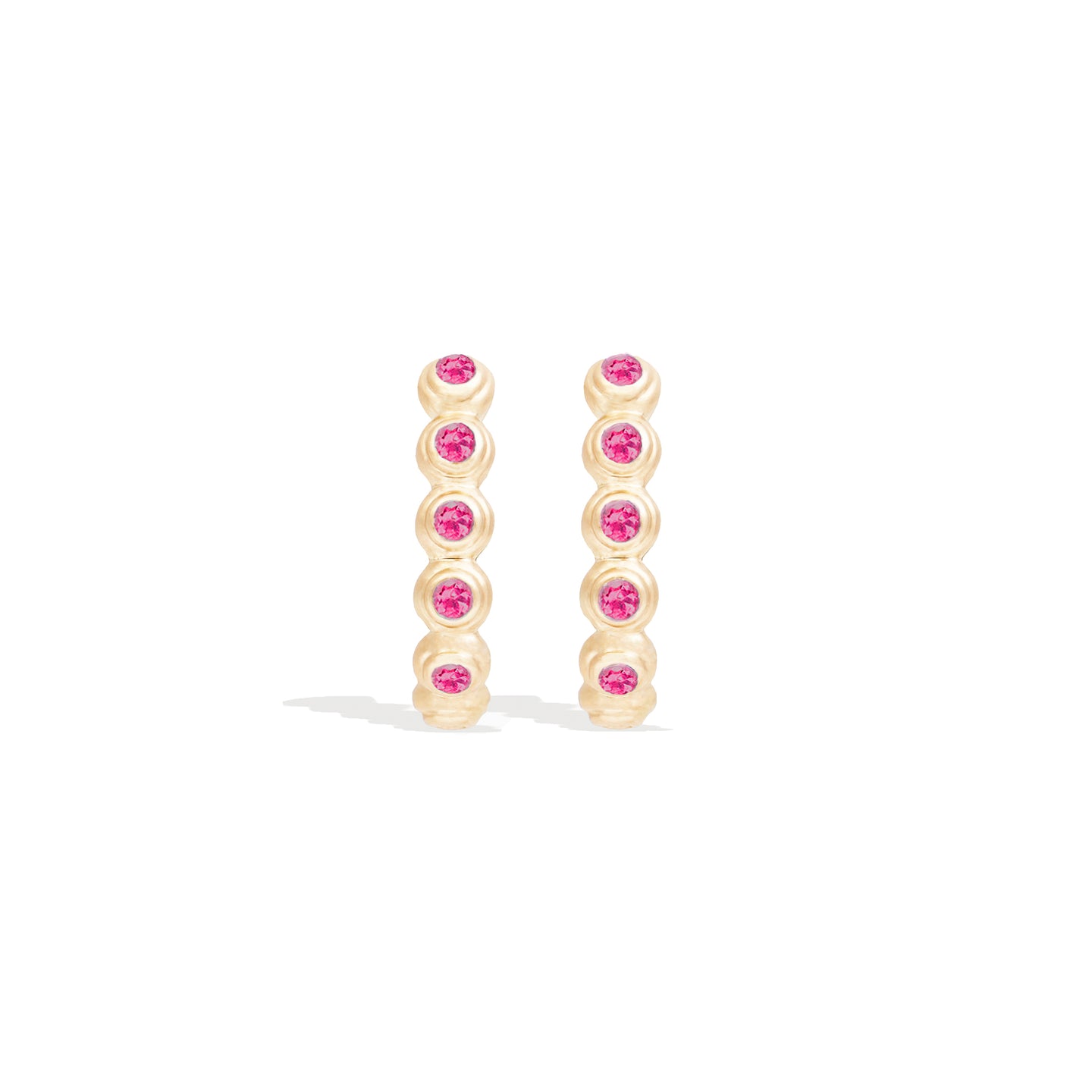 Evolve Oval Hoop Earring - Pink Sapphire