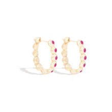 Load image into Gallery viewer, Evolve Oval Hoop Earring - Pink Sapphire
