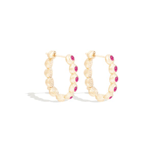 Evolve Oval Hoop Earring - Pink Sapphire