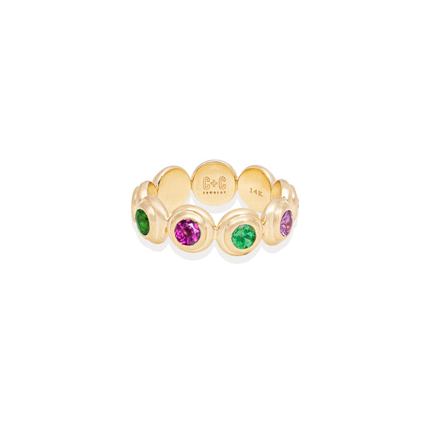 Evolve Stacking Ring - Extra Large (Rhodolite Garnet, Amethyst & Tsavorite)