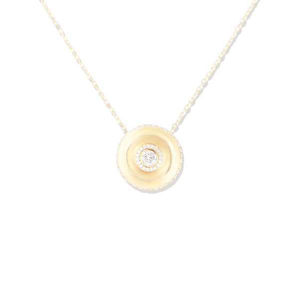 Evolve Large Disk Pendant Necklace - Diamond