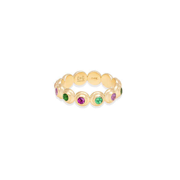 Evolve Stacking Ring - Large (Rhodolite Garnet, Amethyst & Tsavorite)