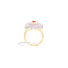 Load image into Gallery viewer, Evolve Stone Inlay Cocktail Ring - Purple/Orange
