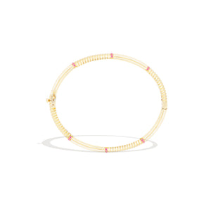 Found Ribbed Bangle Bracelet - Pink Sapphire