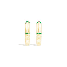 Load image into Gallery viewer, Found Ribbed Oval Hoop Earring - Tsavorite
