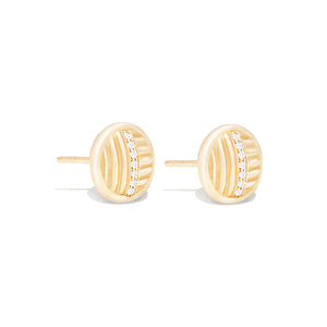 Found Ribbed Stud Earring - Diamond