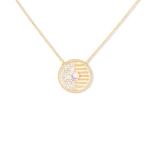 Load image into Gallery viewer, Found Small Disk Pendant Necklace - White Diamond &amp; Moonstone
