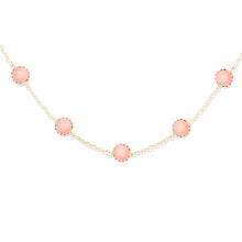 Load image into Gallery viewer, Found Cabochon Station Necklace - Pink Sapphire &amp; Opal
