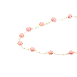 Found Cabochon Station Necklace - Pink Sapphire & Opal