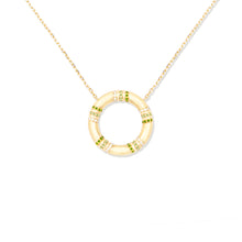 Load image into Gallery viewer, The Crew Large Circle Pendant Necklace - Tsavorite &amp; Diamond
