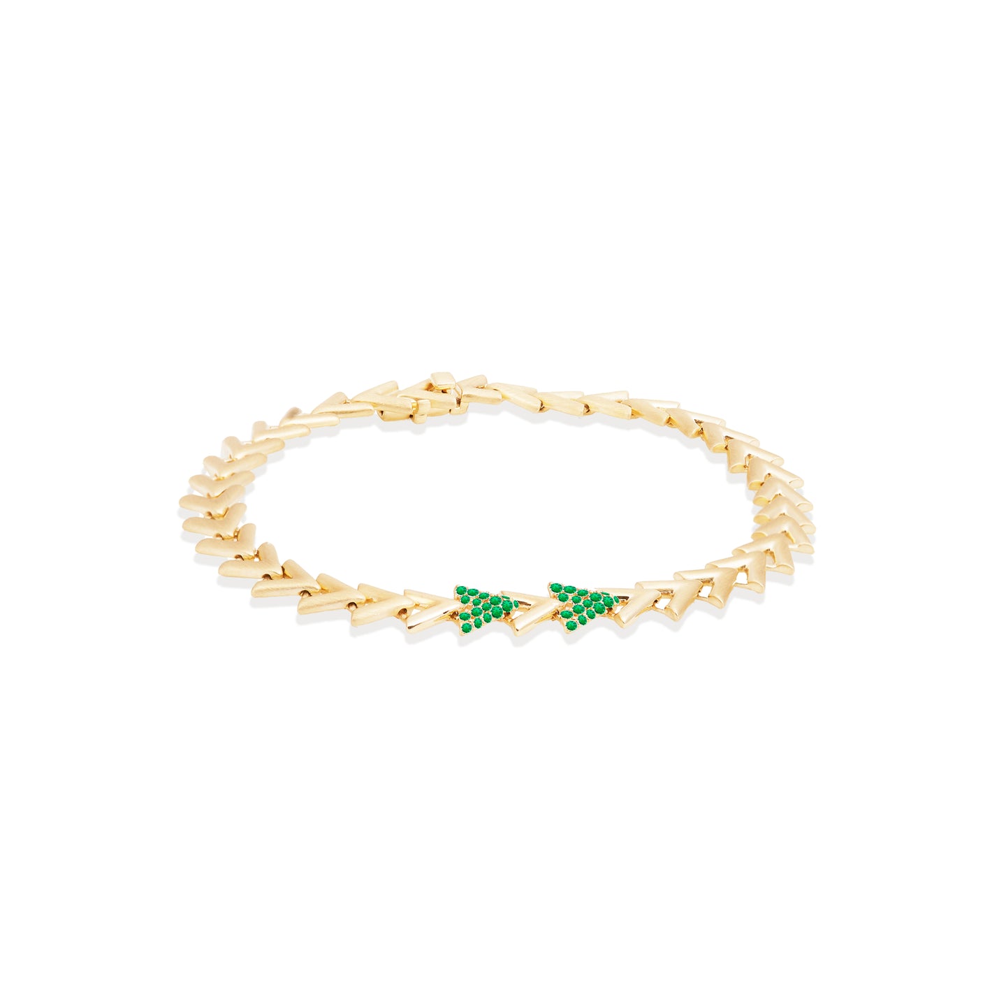 Spark Chevron Link Bracelet - Emerald