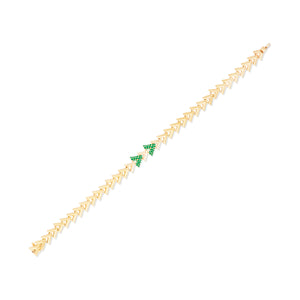 Spark Chevron Link Bracelet - Emerald