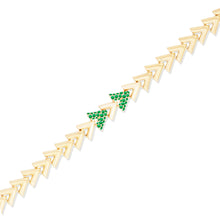 Load image into Gallery viewer, Spark Chevron Link Bracelet - Emerald
