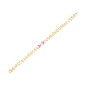 Spark Chevron Link Bracelet - Pink Sapphire