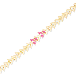 Spark Chevron Link Bracelet - Pink Sapphire