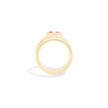 Load image into Gallery viewer, Spark Chevron Cigar Band Ring - Pink Sapphire
