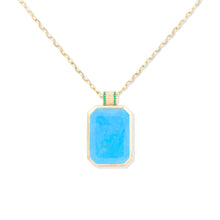 Load image into Gallery viewer, Spark Emerald Cut Pendant Necklace - Turquoise &amp; Emerald
