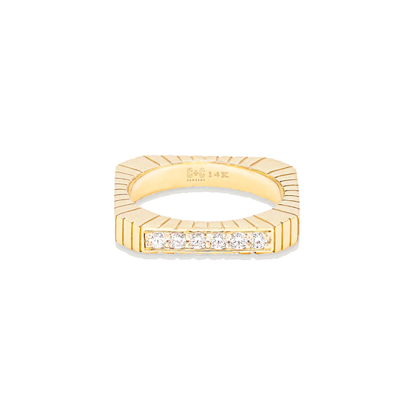 Spark Etched Stacking Band Ring - Diamond