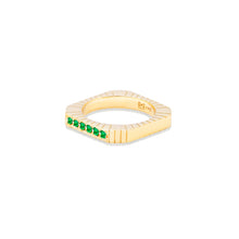 Load image into Gallery viewer, Spark Etched Stacking Band Ring - Emerald
