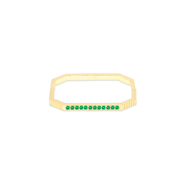 Spark Octagon Bangle Bracelet - Emerald