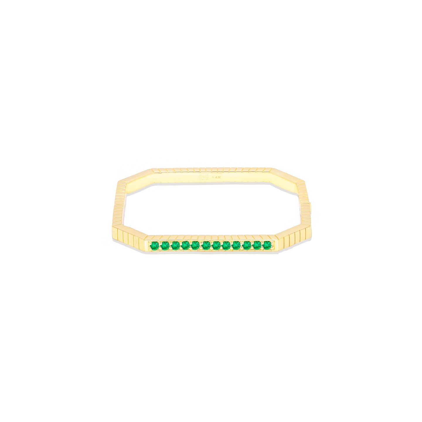 Spark Octagon Bangle Bracelet - Emerald