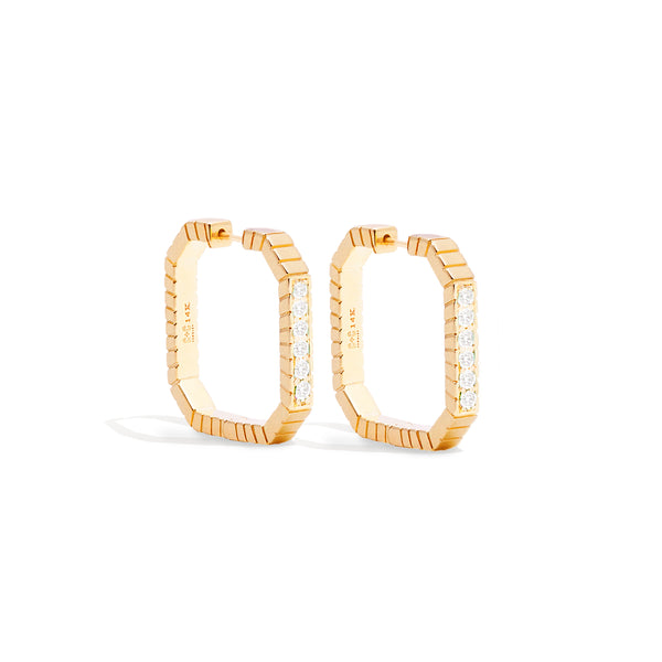 Spark Octagon Hoop Earring - Diamond