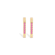 Load image into Gallery viewer, Spark Octagon Hoop Earring - Pink Sapphire
