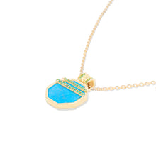 Load image into Gallery viewer, Spark Octagon Pendant Necklace - Turquoise &amp; Emerald
