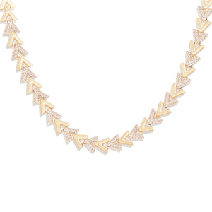 Spark Chevron Link Necklace - Diamond