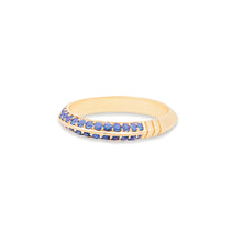 Load image into Gallery viewer, Crew Knife Edge Stacking Ring - Blue Sapphire
